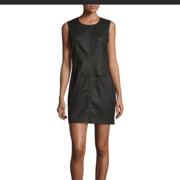 CURRENT ELLIOT Black Coated Shift Dress-Size 0 - Picture 1 of 3